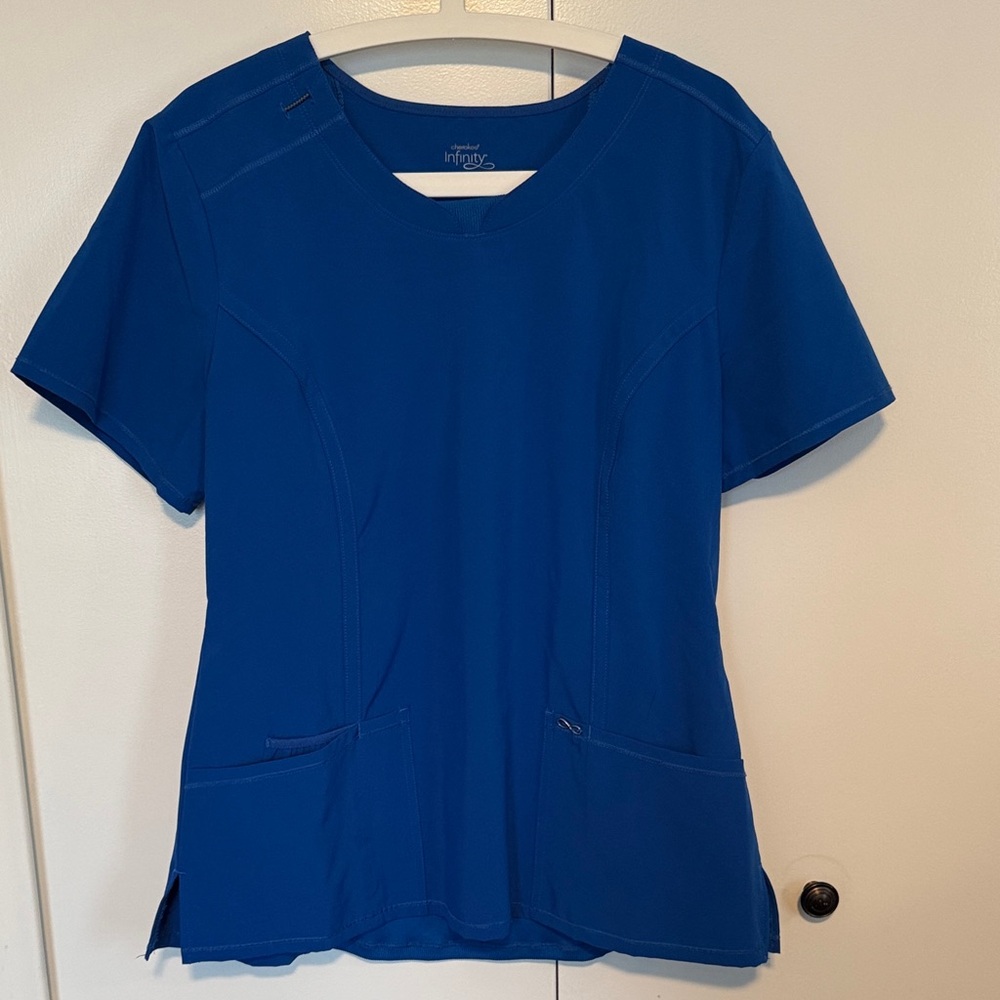 Infinity Women's Short Sleeve Medical Top in Royal Blue